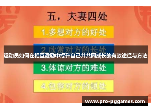 运动员如何在相互激励中提升自己并共同成长的有效途径与方法 运动员如何在相互激励中提升自己并共同成长的有效途径与方法