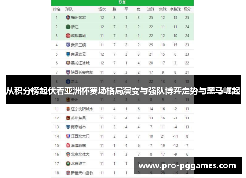从积分榜起伏看亚洲杯赛场格局演变与强队博弈走势与黑马崛起
